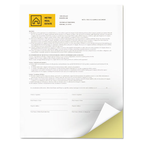 Image of Xerox™ Vitality Multipurpose Carbonless 2-Part Paper, 8.5 X 11, Canary/White, 5,000/Carton