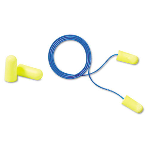 3M™ E-A-Rsoft Yellow Neon Soft Foam Earplugs, Corded, Regular Size, 200 Pairs