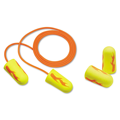 3M™ E·A·Rsoft Blasts Earplugs, Corded, Foam, Yellow Neon, 200 Pairs