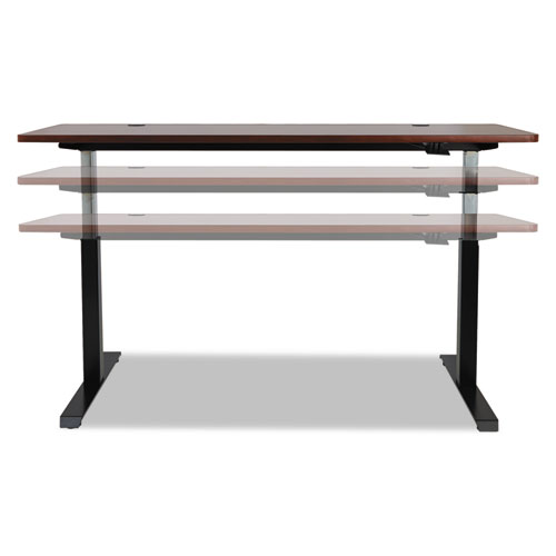 Image of Alera® Adaptivergo Sit-Stand Pneumatic Height-Adjustable Table Base, 59.06" X 28.35" X 26.18" To 39.57", Black