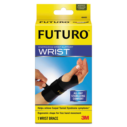 Energizing Wrist Support, S/m, Fits Right Wrists 5 1/2"-6 3/4", Black, 12/carton
