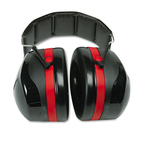 PELTOR OPTIME 105 High Performance Ear Muffs H10A, 30 dB NRR, Black/Red