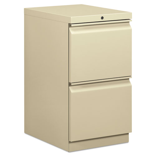 HON® Brigade Mobile Pedestal, Left or Right, 2 Letter-Size File Drawers, Putty, 15" x 19.88" x 28"