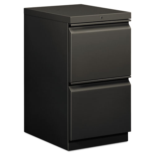 HON® Brigade Mobile Pedestal, Left or Right, 2 Letter-Size File Drawers, Charcoal, 15" x 19.88" x 28"