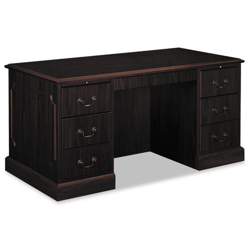 Image of Hon® 94000 Series Double Pedestal Desk, 60" X 30" X 29.5", Mahogany