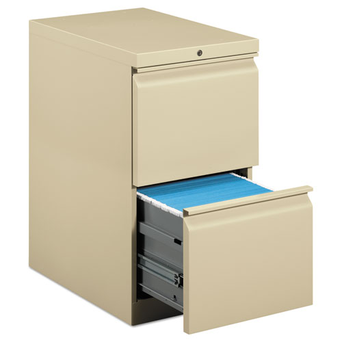 HON® Brigade Mobile Pedestal, Left or Right, 2 Letter-Size File Drawers, Putty, 15" x 22.88" x 28"