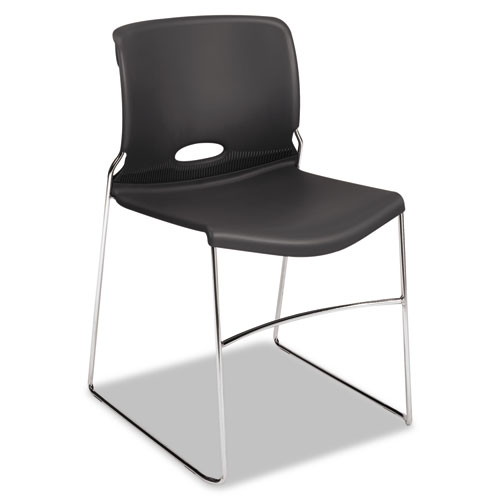 HON® Olson Stacker High Density Chair, Supports Up to 300 lb, 17.75" Seat Height, Lava Seat, Lava Back, Chrome Base, 4/Carton