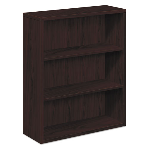 10500 Series Laminate Bookcase, Three-Shelf, 36w x 13.13d x 43.38h, Mahogany