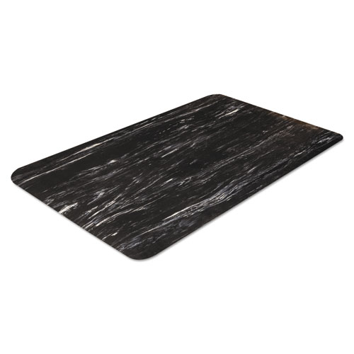 Image of Cushion-Step Surface Mat, 24 x 36, Marbleized Rubber, Black