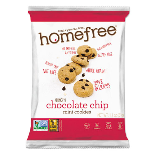 Homefree® Gluten Free Chocolate Chip Mini Cookies, 1.1 oz Pack, 30/Carton