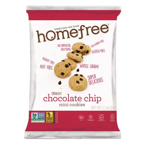 Gluten Free Chocolate Chip Mini Cookies, 1.1 Oz Pack, 30/carton