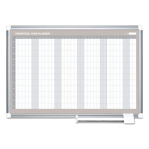 MasterVision® 12 Month Planner, 48x36, Aluminum Frame