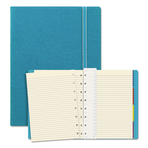 Filofax® Notebook, 1-Subject, Medium/College Rule, Aqua Cover, (112) 8.25 X 5.81 Sheets