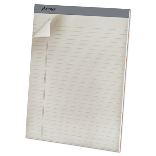Image of Pastel Writing Pads, Wide/Legal Rule, Dove Gray Headband, 50 Gray 8.5 x 11.75 Sheets, Dozen