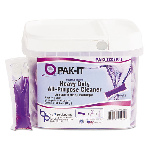 Heavy-Duty All-Purpose Cleaner, Pleasant Scent, 100 Pak-Its/tub, 4 Tubs/ct