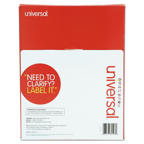 Image of Universal® White Labels, Inkjet/Laser Printers, 3.33 X 4, White, 6/Sheet, 100 Sheets/Box