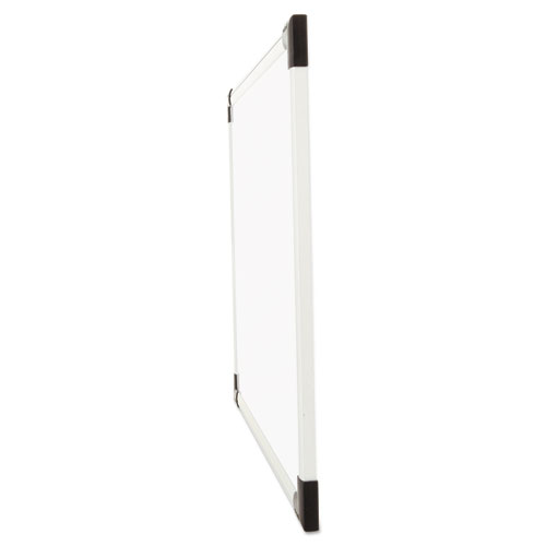 Dry Erase Board, Melamine, 24 x 18, White, Black/Gray, Aluminum/Plastic Frame