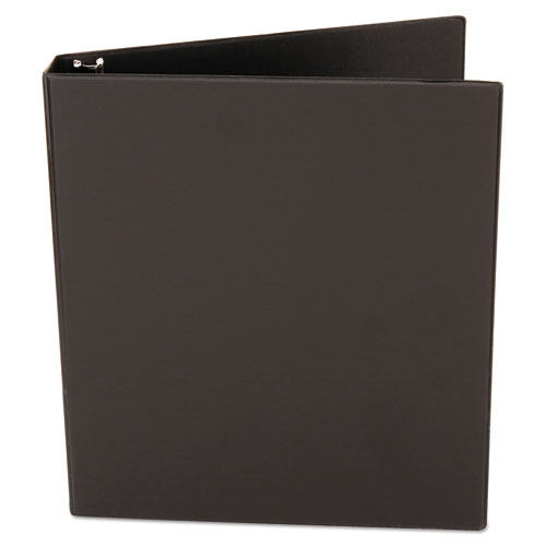 Deluxe Non-View D-Ring Binder with Label Holder, 3 Rings, 1" Capacity, 11 x 8.5, Black