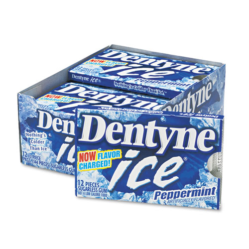 Dentyne Ice® Sugarless Gum, Peppermint Flavor,16 Pieces/Pack, 9 Packs/Box