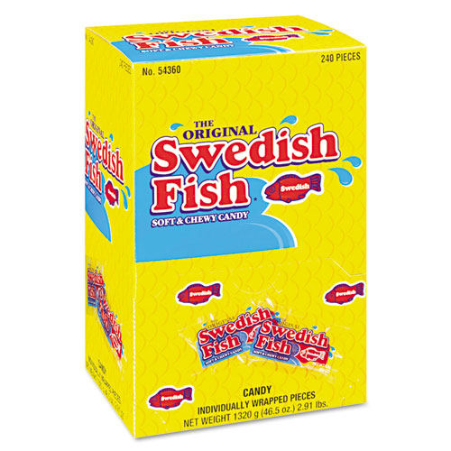 Swedish Fish® Grab-and-Go Candy Snacks In Reception Box, 240-Pieces/Box