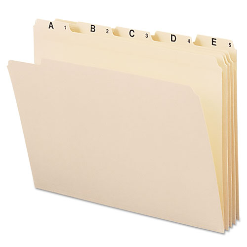Indexed File Folder Sets, 1/5-Cut Tabs, A-Z, Letter Size, Manila, 25/Set | by Plexsupply