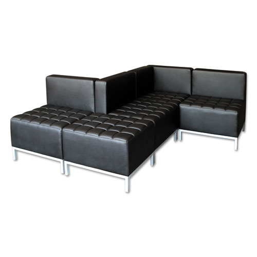 Image of Alera® Qub Series Powered Armless L Sectional, 26.38W X 26.38D X 30.5H, Black