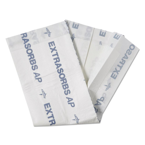 Medline Extrasorbs Air-Permeable Disposable DryPads, 30" x 36", White, 5 Pads/Pack