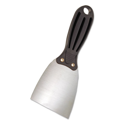 Putty Knife, 3" Wide, Carbon Steel, Rigid Handle, Black/silver, 24/carton