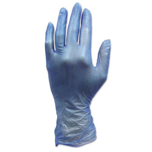 ProWorks Industrial Disposable Vinyl Grade Gloves, Large, Blue, 1000/Carton | by Plexsupply