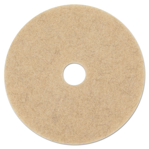 Image of Boardwalk® Natural Hog Hair Burnishing Floor Pads, 21" Diameter, Tan, 5/Carton