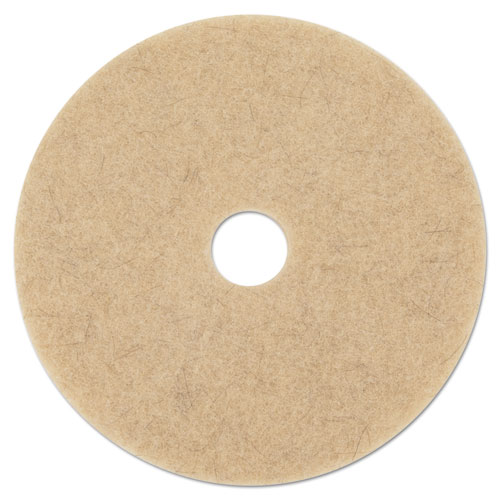 Image of Boardwalk® Natural Hog Hair Burnishing Floor Pads, 17" Diameter, Tan, 5/Carton