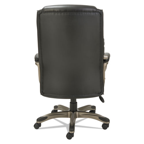Image of Alera Veon Series Executive High-Back Bonded Leather Chair, Supports Up to 275 lb, Black Seat/Back, Graphite Base