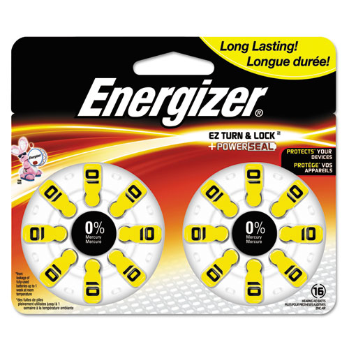 Energizer® Hearing Aid Battery, Zero Mercury Coin Cell, 10, 1.4V