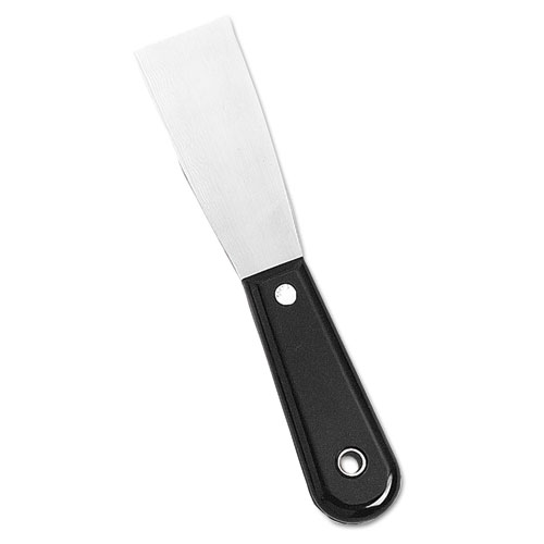 Putty Knife, 1 1/2" Wide, Carbon Steel, Rigid Handle, Black/silver, 24/carton