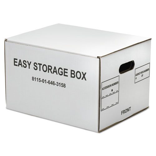 8115016463158 SKILCRAFT Easy Storage Box, Letter/Legal Files, 14.75" x 12" x 9.5", White, 12/Bundle