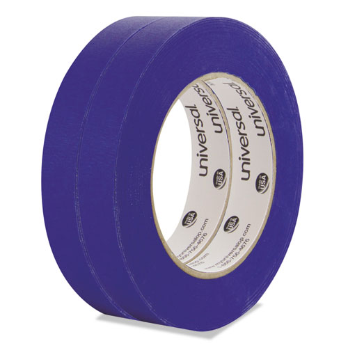 Universal® Premium Blue Masking Tape w/Bloc-it Technology, 18mm x 54.8m, Blue, 2/Pack