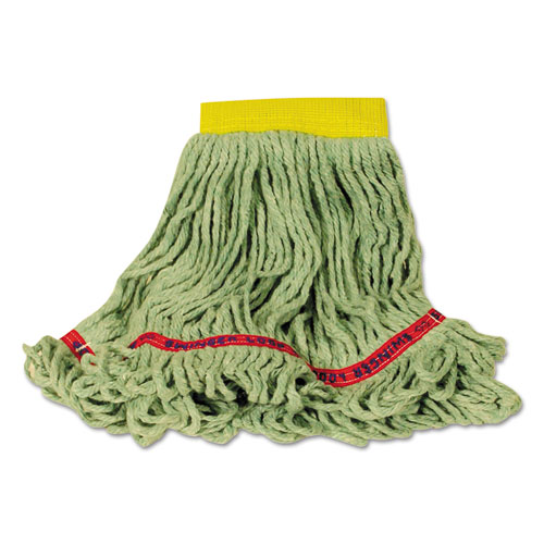 Rubbermaid® Commercial Swinger Loop Wet Mop Heads, Cotton/Synthetic, Green, Small, 6/Carton