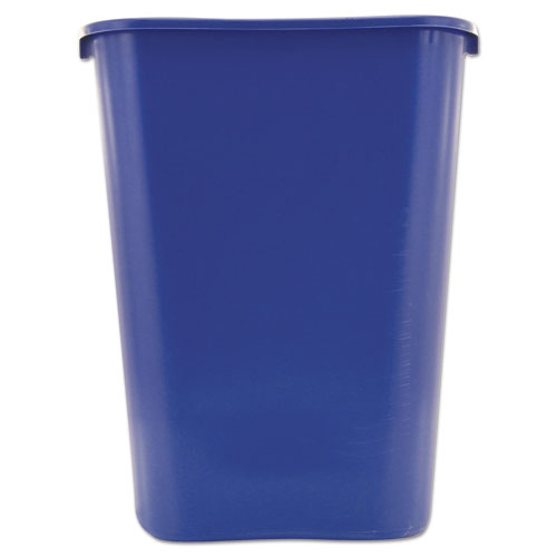 Image of Rubbermaid® Commercial Deskside Recycling Container With Symbol, Large, 41.25 Qt, Plastic, Blue