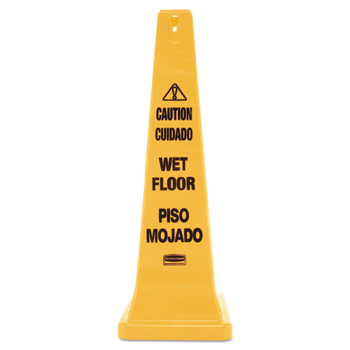 Rubbermaid® Commercial Multilingual Wet Floor Safety Cone, 12.25 X 12.25 X 36