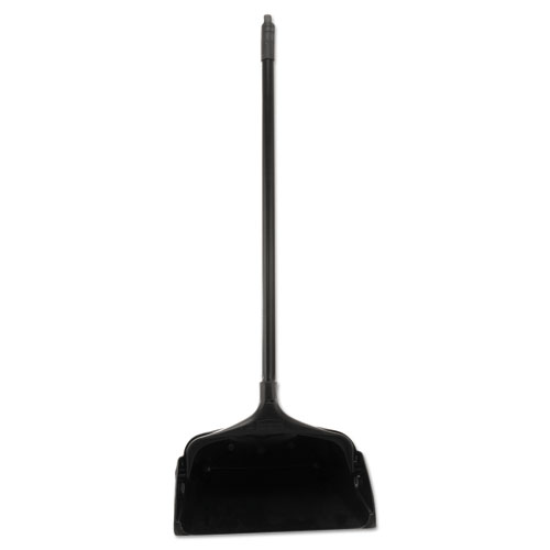 Rubbermaid® Commercial Lobby Pro Upright Dustpan With Wheels, 12.5W X 37H, Polypropylene With Vinyl Coat, Black