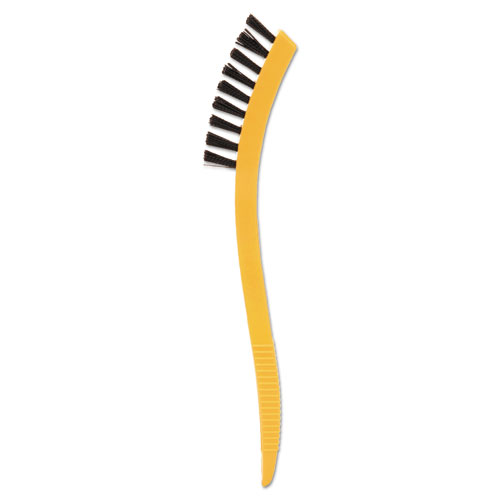 Synthetic-Fill Tile & Grout Brush, 8 1/2" Long, Yellow Plastic Handle