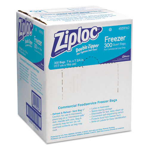 Diversey Cryovac One Gallon Storage Bag Dual Zipper, Clear, 10 1/2 x 10  15/16, 250/CT