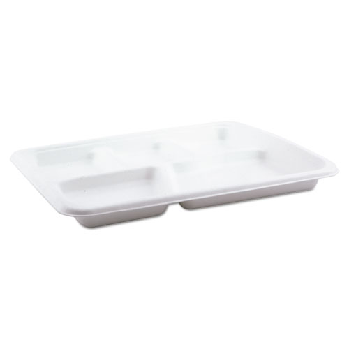 Pactiv Black 5-Compartment School Lunch Tray