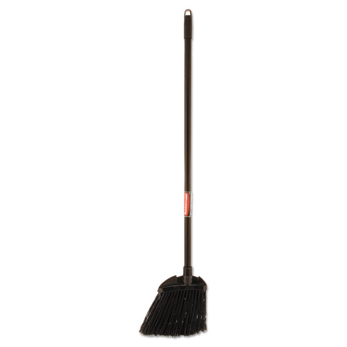Image of Rubbermaid® Commercial Angled Lobby Broom, Poly Bristles, 35" Handle, Black