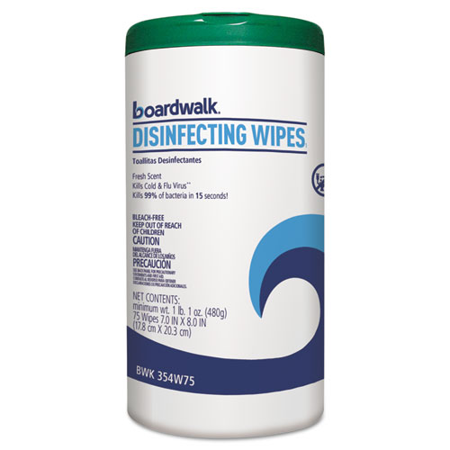 Disinfecting Wipes, 8 X 7, Fresh Scent, 75/canister, 6 Canisters/carton
