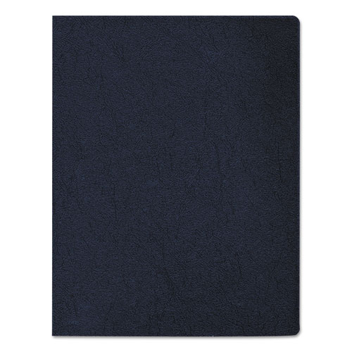 Executive Leather-Like Presentation Cover, Round, 11-1/4 x 8-3/4, Navy, 50/PK