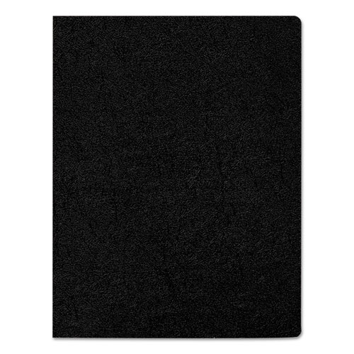 Executive Leather-Like Presentation Cover, Round, 11-1/4 x 8-3/4, Black, 50/PK