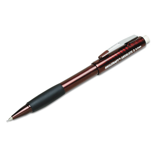 7520014512267 SKILCRAFT Dual Action Cushion Grip Mechanical Pencil, 0.5mm, F (#2.5), Black Lead, Burgundy Barrel, 6/Pack