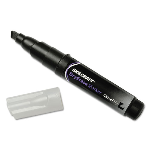 7520012943791 SKILCRAFT Dry Erase Marker, Broad Chisel Tip, Black, Dozen