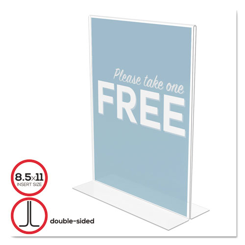 Classic Image Double-Sided Sign Holder, 8 1/2 x 11 Insert, Clear | by Plexsupply